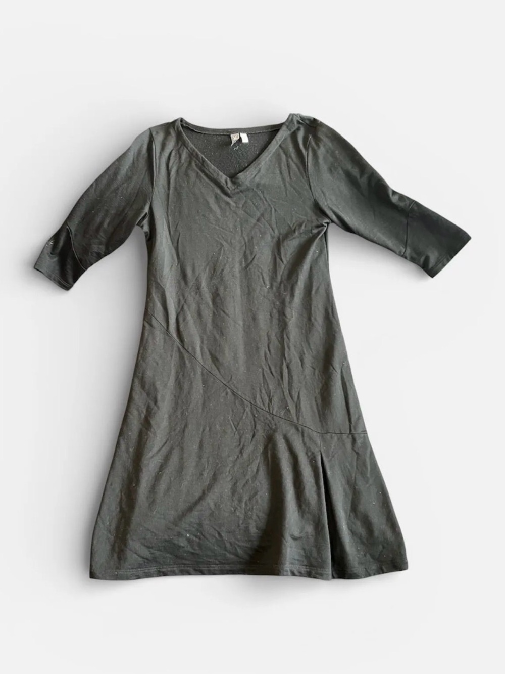 Ibex Black V‑Neck A‑Line Dress